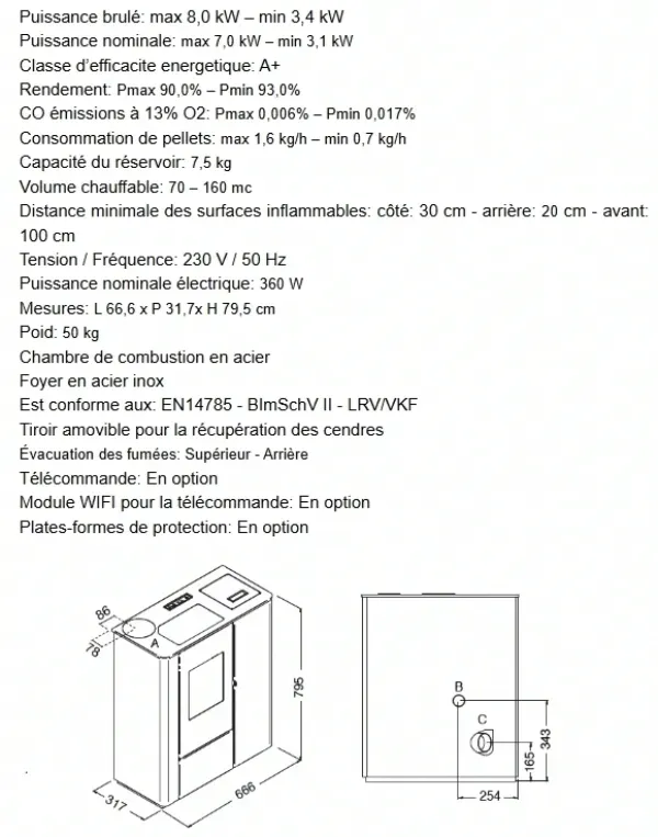 Eva Calor - Vale 8 KW Beige - Rouge - Noir (6)
