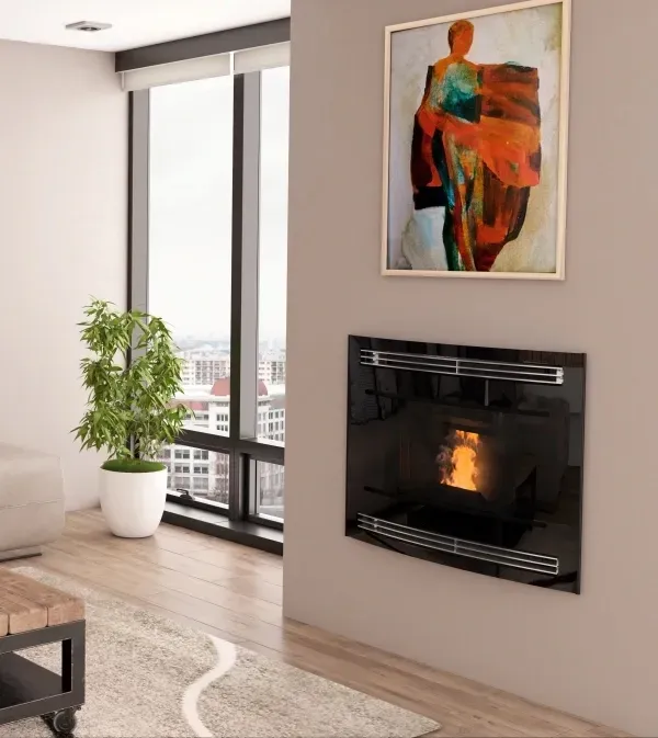 MORETTI DESIGN : Slot Glass 70 - 80 - 90 CM / 12 KW NOIR